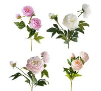 Charmantes pivoines en soie pour décoration de fête et décoration d'intérieur, design réaliste qui améliore n'importe quel espace (rose foncé)