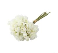 Charmantes roses artificielles pour la maison et la décoration de mariage, faciles à entretenir pour une beauté toute l'année (blanc)