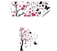 Charmants autocollants muraux décoratifs en forme de fleur de prunier et de papillon pour décoration de chambre
