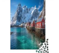 Charmants Villages de pêcheurs des îles Lofoten | pour Adultes || 70x50cm/1000pcs Puzzles Jeux ÉduChatifs Puzzles De Décoration Intérieure