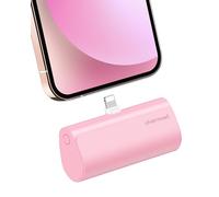 Charmast Brancher-et-Charger Batterie Externe Mini 5000mAh 20W Power Bank Charge Rapide Batterie Portable pour iPhone 11 12 13 8 7 X 6 (Rose)