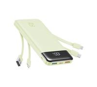 Charmast Power Bank 20000mAh, Chargeur Portable à Chargement Rapide avec câbles intégrés, 5 Sorties et 4 Entrées pour iPhone 14 13 12 11 Samsung S21 S22(Vert)
