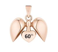 Charmbar Breloque en Forme de cœur d'amour 60ème en Argent Sterling 925 avec Or Rose pour Bracelet à Breloques Pandora Moments pour Femme - Cadeau d'anniversaire 60 Ans pour sa Femme, Maman, Nan,