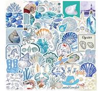 CharmBurst 100 Pièces Autocollants Animaux Marin, Résistant à l'eau Autocollants Autoadhésifs, Autocollants Poisson, Décoration Monde sous-Marin, Stickers Océan pour Enfants, Album de
