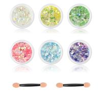 CharmBurst 6 Couleurs de Paillettes pour Le Visage et Le Corps, Maquillage Fluorescent pour Enfants, Poudre pailletée pour Loisirs créatifs, Peinture phosphorescente