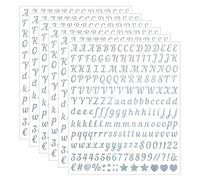 CharmBurst 6 pièces Autocollants Lettres Sliver 0.5 Pouces, Lettres adhésives en Vinyle, minuscules, Autocollants ABC pour Bricolage, Scrapbooking, étiquettes, souhaits déco