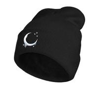 CharmBurst Goth Bonnet Brodé pour Hommes Et Femmes, Bonnet d'hiver avec Motif Crâne, Bonnet Chaud, Style Grunge Y2K, Bonnet d'hiver