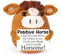 CharmBurst Pocket Hug Mutmacher Cadeau Cheval Crocheté, Cadeaux Positifs, Support Émotionnel Animal Alternative Paresseux, Cadeau d'Adieu aux Collègues