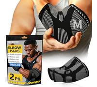 CharmChic Coudière de Compression 2 pcs, Soulage Tendinite & Épicondylite du Coude, Maintien Stable et Compression Efficace pour Tennis, Golf, Musculation, Fitness, Confort Respirant & Ergonomique, M