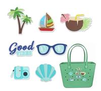 Charme 7 pour sacs Bogg, charmes de sac de plage en caoutchouc, inserts fourre-tout accessoires de sac Bogg de charme, ornement de sac à main de charmes de plage mignons
