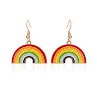 Charme arc-en-ciel émail boucle d'oreille Gay Pride couleur or alliage boucles d'oreilles pour hommes femmes mode LGBT bijoux Brincos cadeau