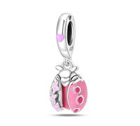 Charme coccinelle romantique, accessoire de bracelet à breloques en argent sterling 925, compatible avec le collier bracelet pandora, cadeau pour femme
