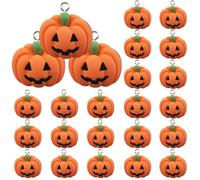 Charme d'automne pour la fabrication de bijoux, Halloween Charm 24pcs Cute Pumpkin 0, 8x0.7 Mini Flatback Resin Diy Fall for Jewelry Making, Keechain, Scrapbook, Téléphone Case