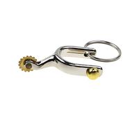 Charme de à main Spur et porte-clés avec roulette | Corps en alliage nickelé, fixation divisée pour clés ou, design d ' éperon reconnaissable et détails de molette