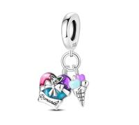 Charme de boîte-cadeau d'amant, accessoire de bracelet à breloques en argent sterling 925, compatible avec le collier de bracelet pandora, cadeau pour femme