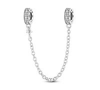 Charme de chaîne de sécurité en pierre incrustée rétro, accessoire de bracelet à breloques en argent sterling 925, compatible avec le collier de bracelet pandora