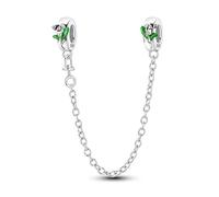 Charme de chaîne de sécurité Lily of the Valley, accessoire de bracelet à breloques en argent sterling 925, compatible avec le collier de bracelet Pandora