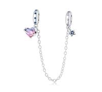 Charme de chaîne de sécurité love planet, accessoire de bracelet à breloques en argent sterling 925, compatible avec le collier de bracelet pandora