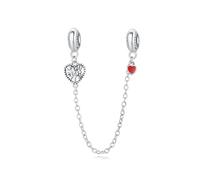 Charme de chaîne de sécurité love tree of life, accessoire de bracelet à breloques en argent sterling 925, compatible avec le collier bracelet pandora, cadeau pour femme