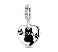 Charme de chat noir de dessin animé, breloque de bracelet en perles, convient aux bracelets de 3 mm à 4,5 mm