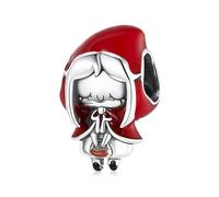 Charme de Conte de Chaperon Rouge Grand-mère Loup en Argent 925 - Les Folies pour Pandora, Argent sterling, Zircone cubique