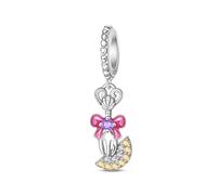 Charme de couverts miniature, véritable breloque de perles en argent sterling 925, compatible avec pour bracelet pandora, emballage de boîte-cadeau