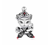 Charme de figurine de culture traditionnelle chinoise, accessoire en argent sterling 925, compatible avec un bracelet de 3 mm à 4,5 mm