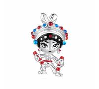 Charme de figurine de culture traditionnelle chinoise, accessoire en argent sterling 925, compatible avec un bracelet de 3 mm à 4,5 mm