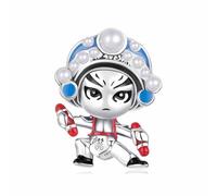 Charme de figurine de culture traditionnelle chinoise, accessoire en argent sterling 925, compatible avec un bracelet de 3 mm à 4,5 mm