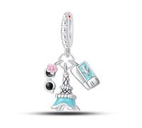 Charme de guide de voyage, accessoire de bracelet à breloques en argent sterling 925, compatible avec le collier de bracelet pandora, cadeau pour femme