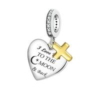 Charme de pendentif cardiaque, bracelet de cœur religieux | Pendentif chrétien pour les femmes - Soucine de vacances de Pâques pour le coeur pour les bijoux de mariage