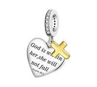 Charme de pendentif cardiaque, bracelet de cœur religieux | Pendentif de charme de collier chrétien,Soucine de vacances de Pâques pour le coeur pour les bijoux de mariage