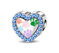 Charme de perle amusante à imprimé patte de chat, breloque pour bracelet, compatible avec le collier de bracelet pandora