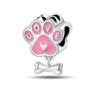 Charme de perle de patte de chat doux, accessoire de bracelet à breloques en argent sterling 925, compatible avec le collier de bracelet pandora, cadeau pour les femmes