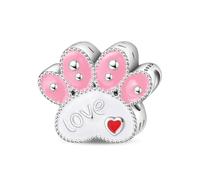 Charme de perle de patte de chat en peluche, breloque pour bracelet, compatible avec le collier de bracelet pandora