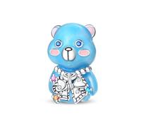 Charme de perle d'ours doux et énervé, breloque pour bracelet, compatible avec le collier de bracelet pandora