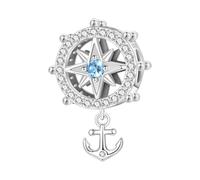 Charme de perles d'ancrage de pompon de gouvernail, breloque pour bracelet, compatible avec le collier de bracelet pandora