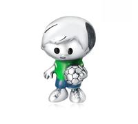 Charme de perles de football, accessoire de bracelet à breloques en argent sterling 925, compatible avec le collier de bracelet pandora