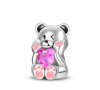 Charme de perles d'ours de guérison, accessoire de bracelet à breloques en argent sterling 925, compatible avec le collier de bracelet pandora