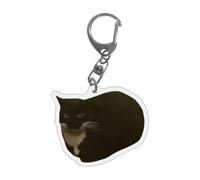 Charme de porte-clés - Des sons de pleurs mignons faisant des crochets de e chat banane,Chaîne de téléphone portable acrylique 2D créative drôle avec lanière pour portefeuille de sac à main, déco