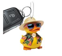 Charme de rétroviseur, ornement de voiture de canard, Ornement de gueule de voiture 2d Duck jaune acrylique 2D, Pendentif à charme animal pour sac porte-clés sac à dos