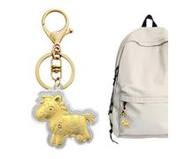Charme de sac de cheval - Pendentif symbole de richesse | Porte-clés équin -conception de phrases de bénédiction de fortune de bon augure, célébration du Motif de réussite inspiré du