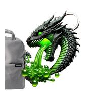 Charme de sac de dragon, porte-clés Dragon, CHAMP D'ACRYLIQUE PUR, Pendentif de style chinois, ornement de dragon pour la décoration de sac à dos pour sac à dos, vert, Fare riferimento alla