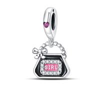 Charme de sac délicat, accessoire de bracelet à breloques en argent sterling 925, compatible avec le collier de bracelet pandora, cadeau pour femme