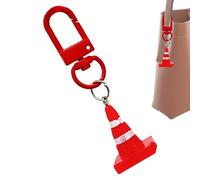 Charme de sac porte-clés | Pendentif de sac de porte-clés de cône de route de Construction Miniature, porteclés de cônes de bloc routier drôle pour sacs à dos, sacs à bandoulière