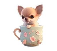 Charme de sac pour chiens - Puppy à thé Pendentif Puppy Pendant, dessin animé Ornement de voiture de chien | Porte-curse acrylique 2D pour sac à main, sac à dos, sac, accessoires décoratifs pour homme