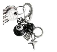 Charme de sacde dés - Pendentif porte-clés rétro, ornement cube en métal, accessoire polyvalent | Conception de bloc de couleur Unique fabriquée à la main, sacà dos de téléphone Durable, décoration