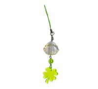 Charme de téléphone transparent élégant avec trèfles à quatre feuilles et carillon portable porte-bonheur accessoire de mode usage quotidien