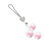 Charme De Voiture En Forme De Cœur - Cintre De Miroir En Peluche, Décoration Intérieure Bling-bling, Pendentif Boule Douce, Accessoire Automobile Élégant | Ornement Décoratif De Rétroviseur, Choix Par
