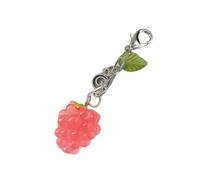 Charme décoratif, porte-clés en forme de fruit inspiré de la framboise avec fermoir mousqueton, détail de sucré pour un usage quotidien